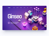 Ginseo / Blockchain Development neumorphism clean blockchain flat 3d sketch logo branding ui typography illustration web design