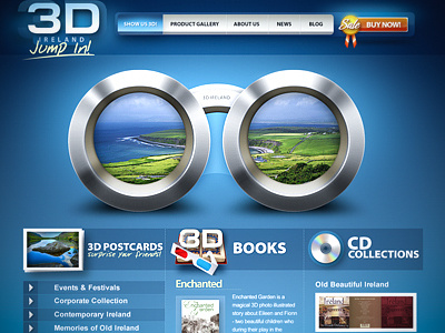 3D Ireland 3d blue design web website