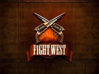Fight West game gun icon id logo online pistol web west