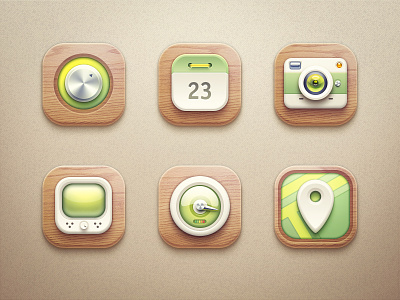 Icons calendar camera clean glass icon iconset lens map pin set volume wood