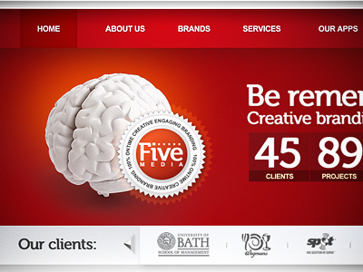Five 2.0 brain menu navigation red seal site web website