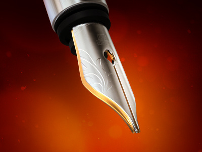 Fountain Pen gold icon illustration pen