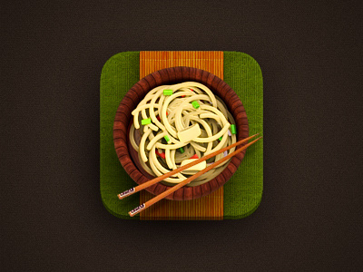 App icon button food icon ipad iphone japan plate ui wood