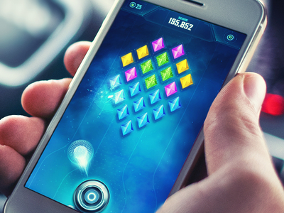 iOS Game / Arcade arcade button game gem glass glow interface ios iphone sketch space sphere