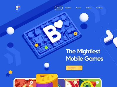 B studio / Game developer 2d 3d animation app design flat game illustration logo minimal site ui ux vector web