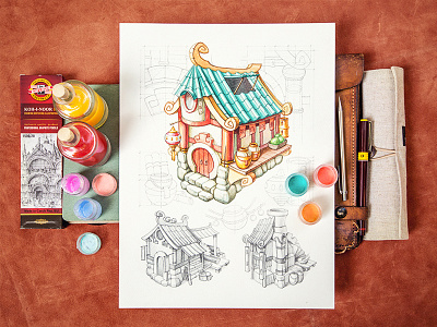 House / RPG china color food game house ios notepad paper rpg sketch wood