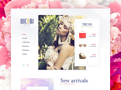 Riconi / Website design fashion flower font logotype menu navigation portfolio shop site typography web