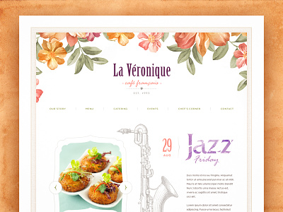 La Veronique / Design button cafe design flat food menu navigation paper restaurant site typography web