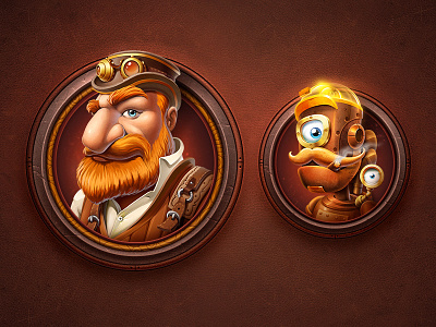 Characters / iOs game characters game hair interface ios match3 metal steampunk texture
