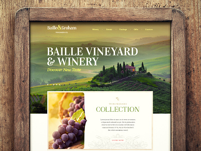 Baille&Groham vineyards co. button design menu navigation site typography web wine
