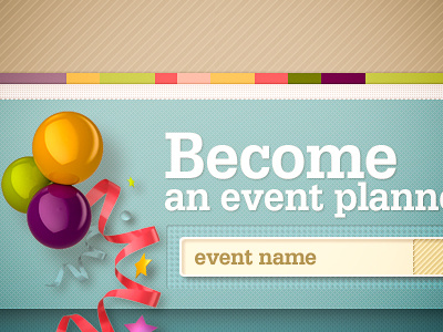 Event Planning balloon builder celebration confetti design event retro ribbon site vintage web