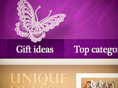 Gifts butterfly button gifts rollover site ui web website