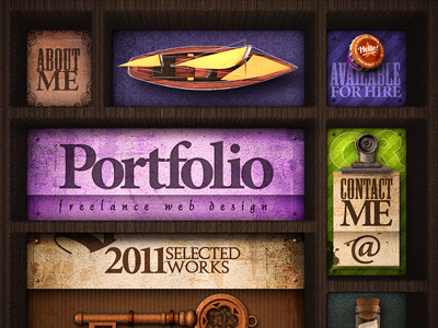 Portfolio (concept) color design icon portfolio resume site texture web wood