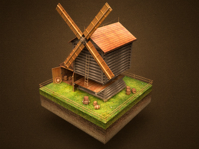 Mill architecture game grass house icon mill russian shed siberia travel unit web wood