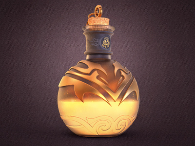Potion alice drink glass glow icon liquid magic potion sand web