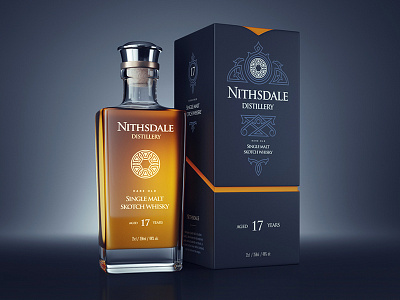 Nithsdale Distillery badge bottle design lettering logo packaging paper sketch whisky