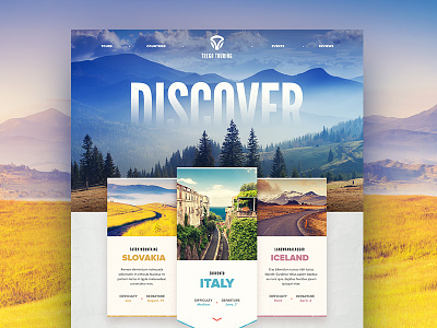 Trego Touring (guided bicycle tours) bicycle design nature navigation site tourism travel typography ui uix web