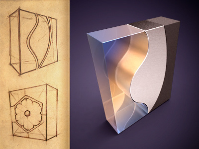 Box box concept design glass light metal packaging paper pencil plastic prototype reflection shine sketch soft