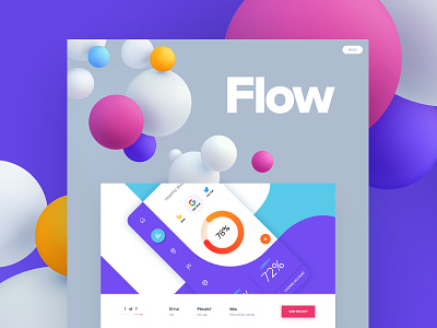 Flow / Design studio blog design flat menu navigation portfolio site studio ui web work
