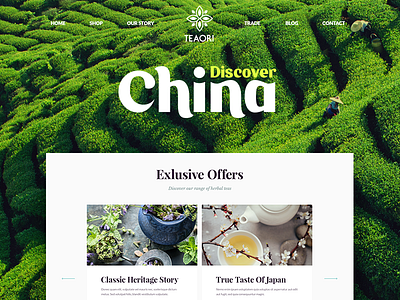Teaori / Web site design background design flat menu nature navigation product site tea ui web work