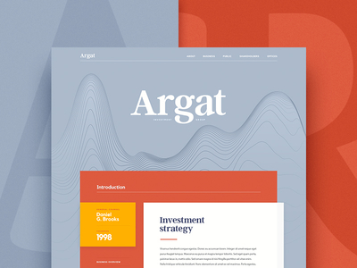 Argat Investment Group design finance flat grid menu navigation site typography ui web