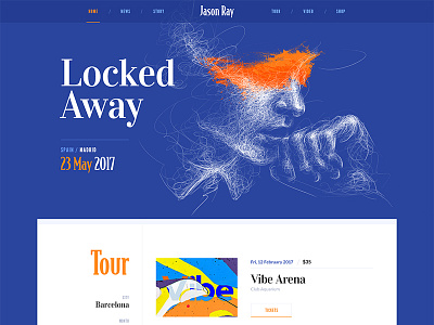 Jason Ray / Website clean design flat grid menu music navigation site typography ui web