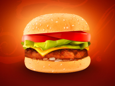 Burger bread burger cheese concept food fresh icon illustration meat restaurant tomato web