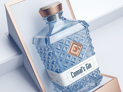 Connal's Gin / Packaging & Branding bottle branding gin glass logotype packaging paper pattern sketch typography