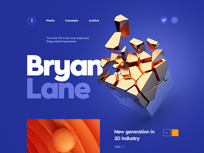 Bryan Lane / Personal portfolio 3d design flat grid portfolio typography web works
