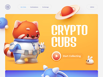 Crypto Cubs / Trading platform bitcon character crypto design ethereum game icon illustration navigation typography web
