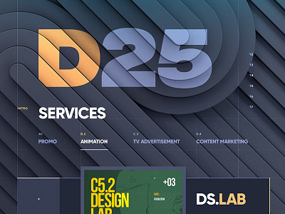 D25 / Video Production 3d button design illustration logo metal navigation portfolio typography ux vector video web website