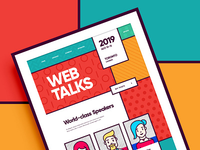 Web Talks / Design conference branding chracter color design flat icon illustration memphis pattern people typography ui ux vector web