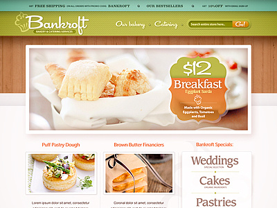 Bakery bakery bread cake design food pastel site soft web wood