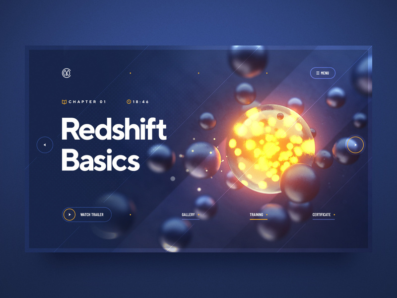Redshift Basics / Patreon web design navigation tutorial glow cinema4d glass cinema 3d typography illustration web design