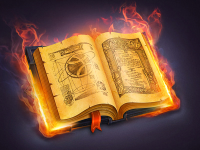 The Book book curse dribbble fire icon leather magic metal old paper rusty sketch vintage