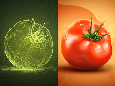 Pomodoro background drops food icon illustration light liquid process shadow sketch skin texture tomato water