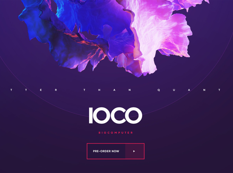 IOCO / Biocomputer minimal wireframe grid sci fi animation 3d ui ux logo typography illustration web icon design