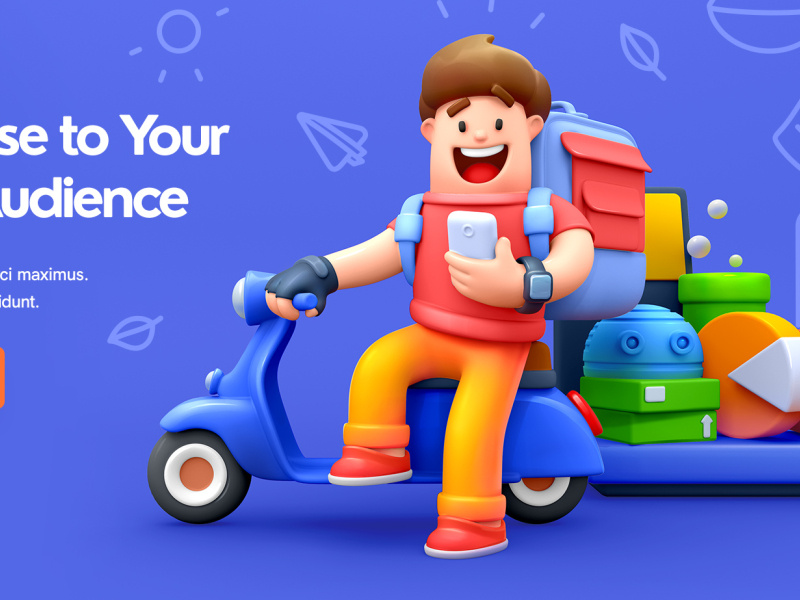 DOMO / SMM Agency web site site flat 3d character ux ui vector logo game illustration icon web design sketch