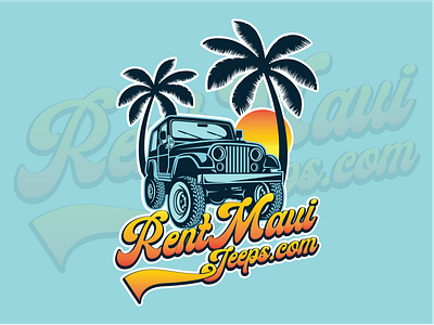 Powerful Concept Design For Rent Maui beach branding design graphic design illustration jeep logo rent vector vintage