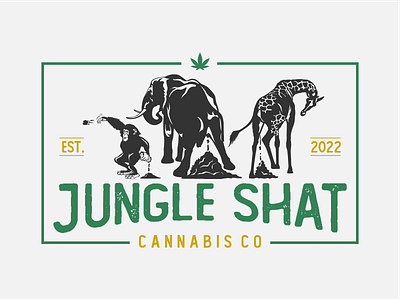 simple yet powerful concept design for jungle shat cannabis branding cannabis design graphic design illustration logo vector
