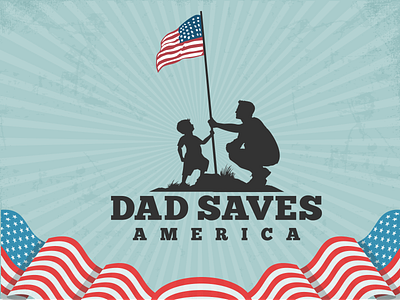 Powerful Logo For Dad Save America america branding dad design graphic design illustration logo usa vector