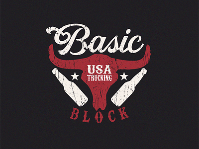 Rocking logo for basic trucking USA Block america branding design graphic design illustration logo rock truck usa vector