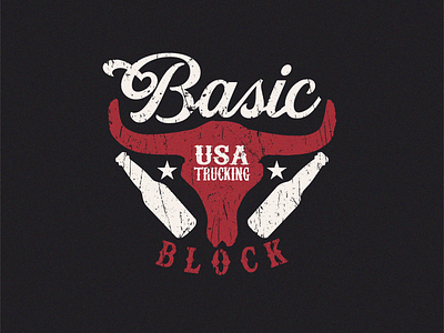 Rocking logo for basic trucking USA Block