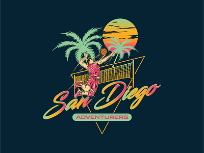 retro and powerful logo for San Diego Adventure adventure america branding design graphic design illustration logo retro vector vintage