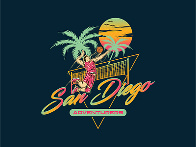 retro and powerful logo for San Diego Adventure