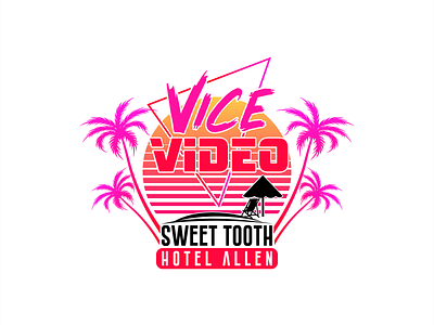 simple retro logo for vice video sweet tooth hotel allen branding color design graphic design illustration logo retro vector vintage