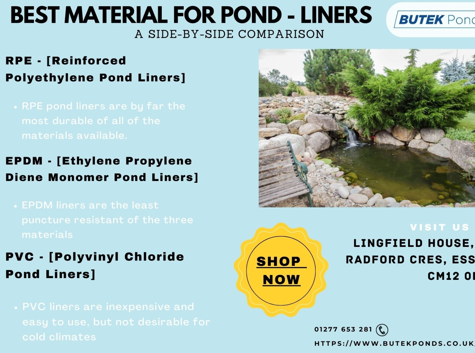 Best Material for Pond Liners by Butek Ponds on Dribbble
