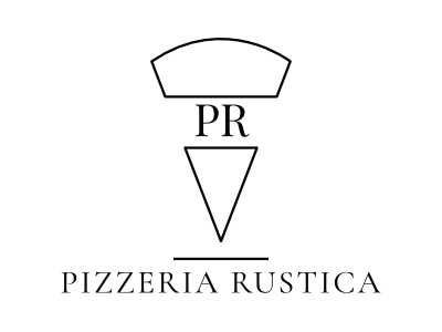 Pizzeria Rutica Logo black and white brand branding icon local logo modern pizza pizzeria rustic simple triangle