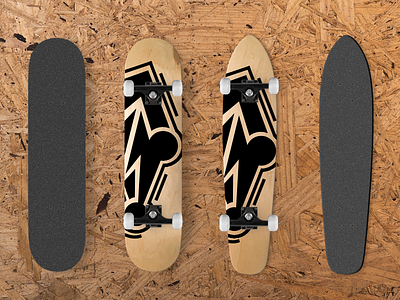 Skateboards Mockup Design #1 black classic design griptape longboard longboards mockup skateboard skateboards wood