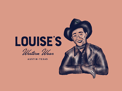 Louise's Western Wear austin branding clothing cowboy illustration minmal texas texture typography vintage western